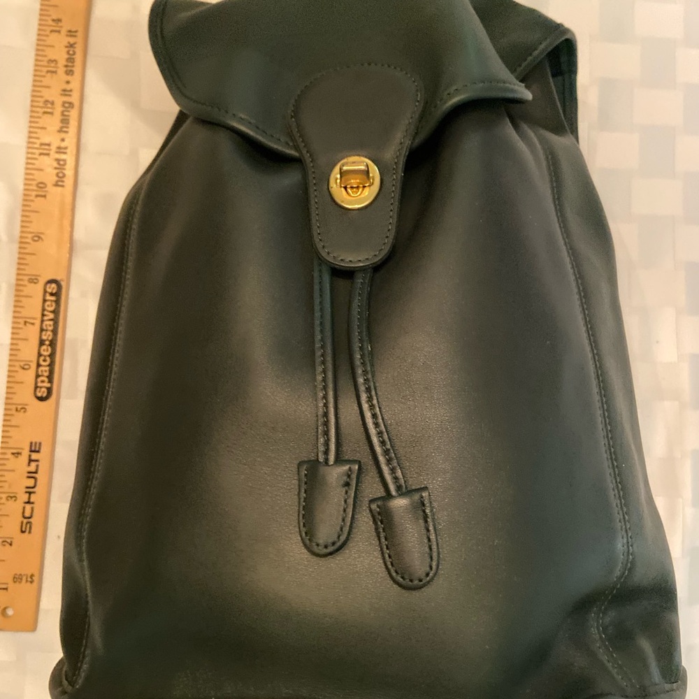 Classic Coach Leather (green) Backpack - NWT